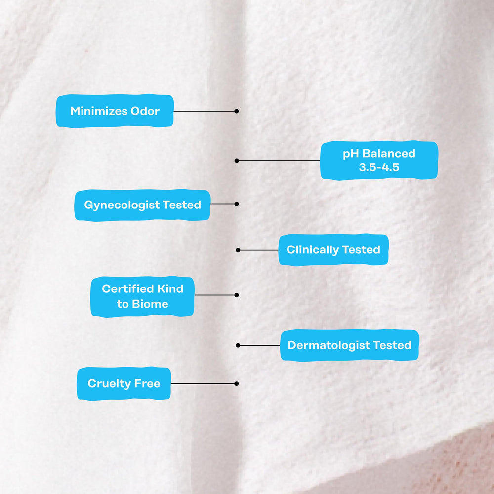 Wipe beside sink showing The Honey Pot Company gentle cleansing benefit