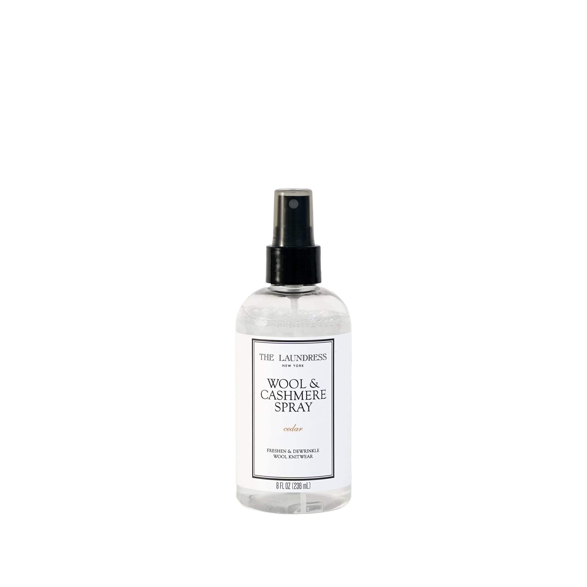 The Laundress bottle front packaging showing cedar fragrance and benefits