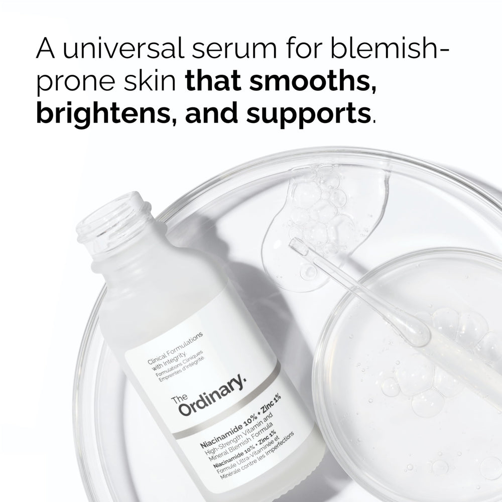 The Ordinary serums staged on bath counter for routine convenience and clarity