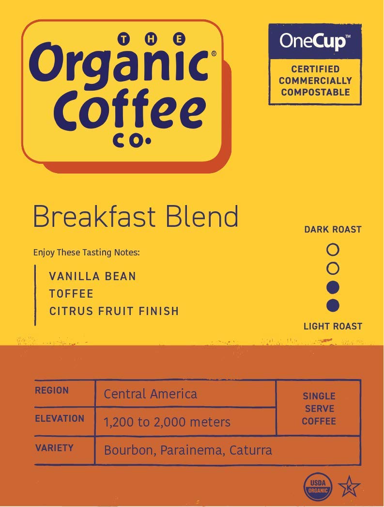 The Organic Coffee Co. pod placed in single-serve brewer demonstrating simple compatibility