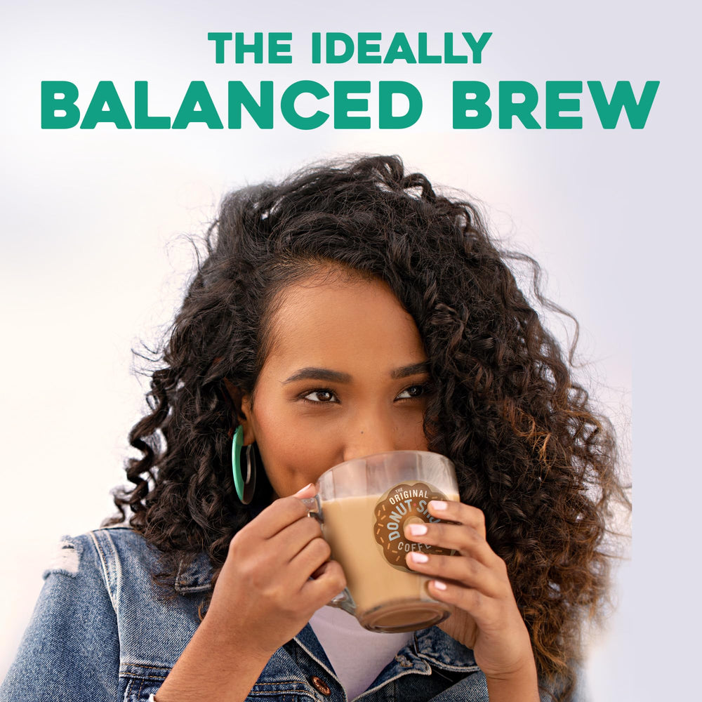 The Original Donut Shop coffee pouring from brewer, producing rich aroma