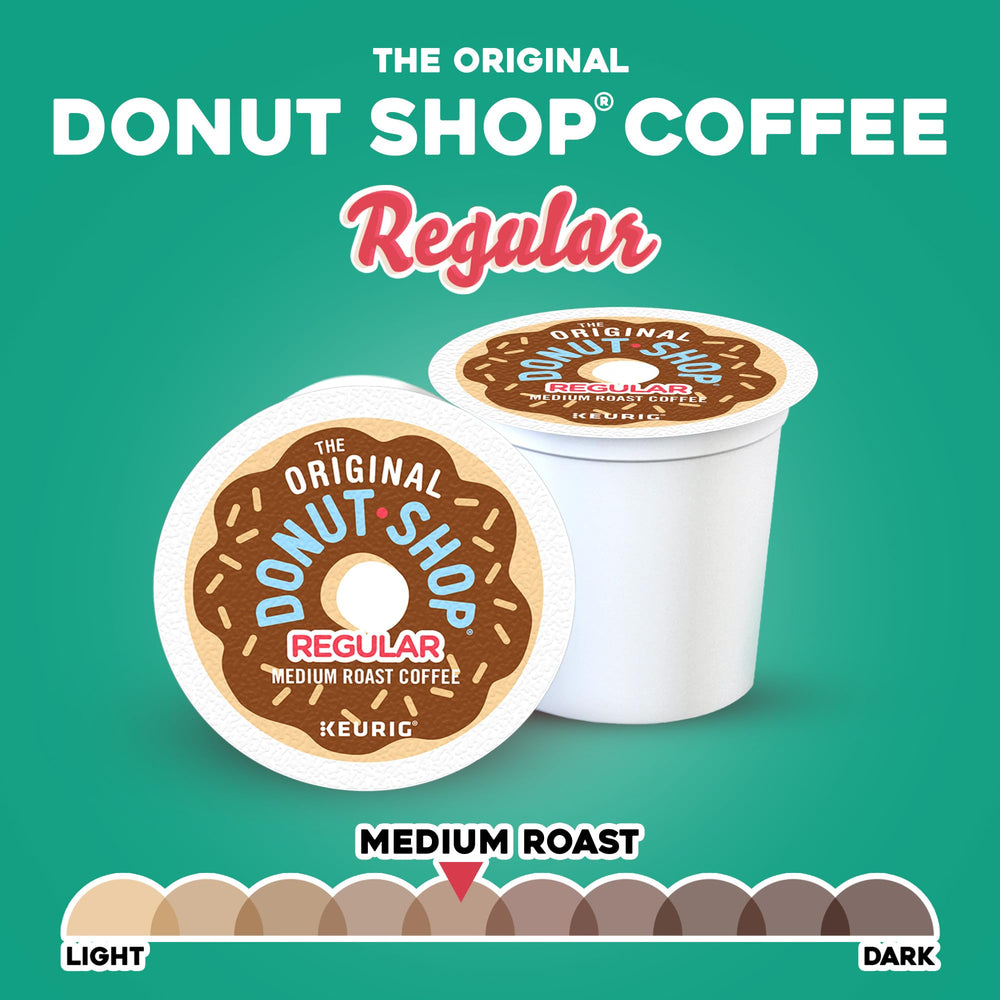 The Original Donut Shop cup with pod and donut, pairing enhances morning routine