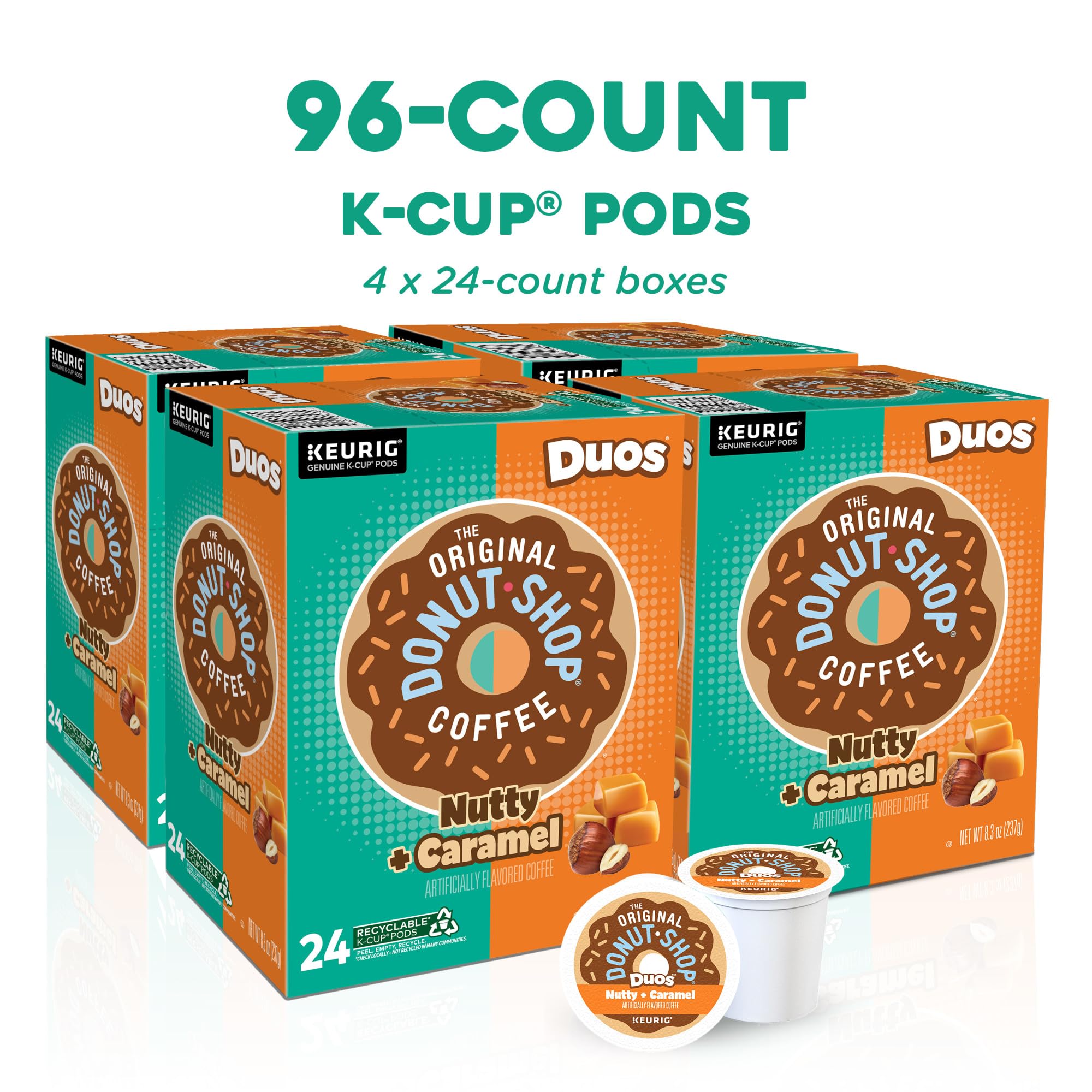 Close-up of a single K-Cup pod from The Original Donut Shop highlighting easy brewing