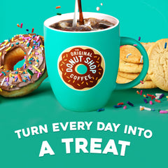 The Original Donut Shop pod top label highlighting roast and Kosher certification