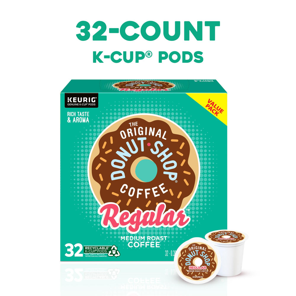 The Original Donut Shop close-up of single K-Cup pod, clear branding benefit