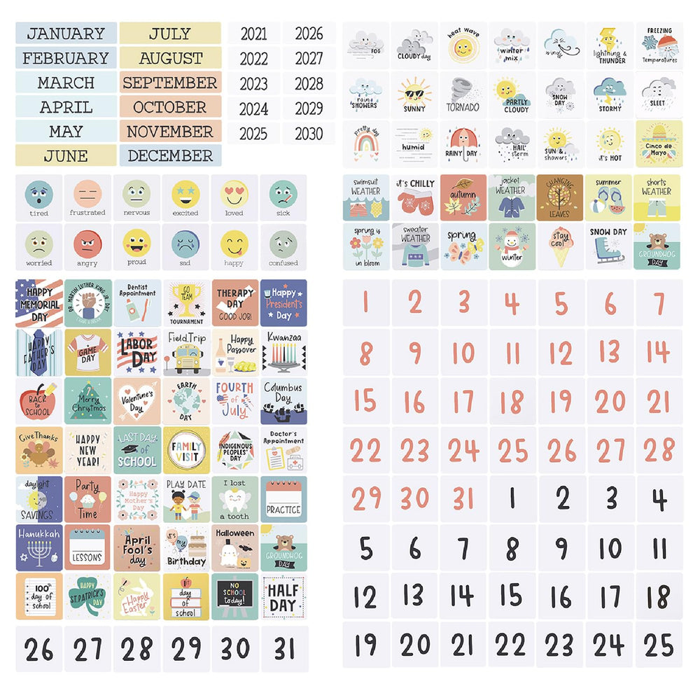 The Peanutshell weather icon close-up showing bright symbols that teach weather vocabulary