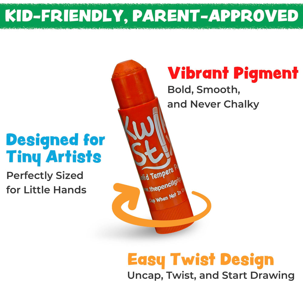 The Pencil Grip scale with child hand to show size and child-friendly design