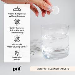 Close-up of a PUL tablet texture highlighting brand cleaning power