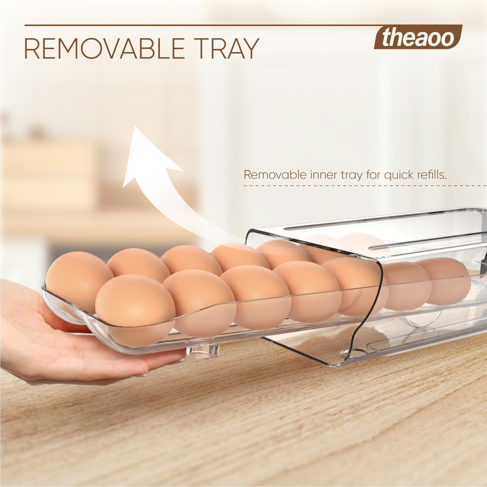 theaoo two units stacked to save fridge space and improve organization