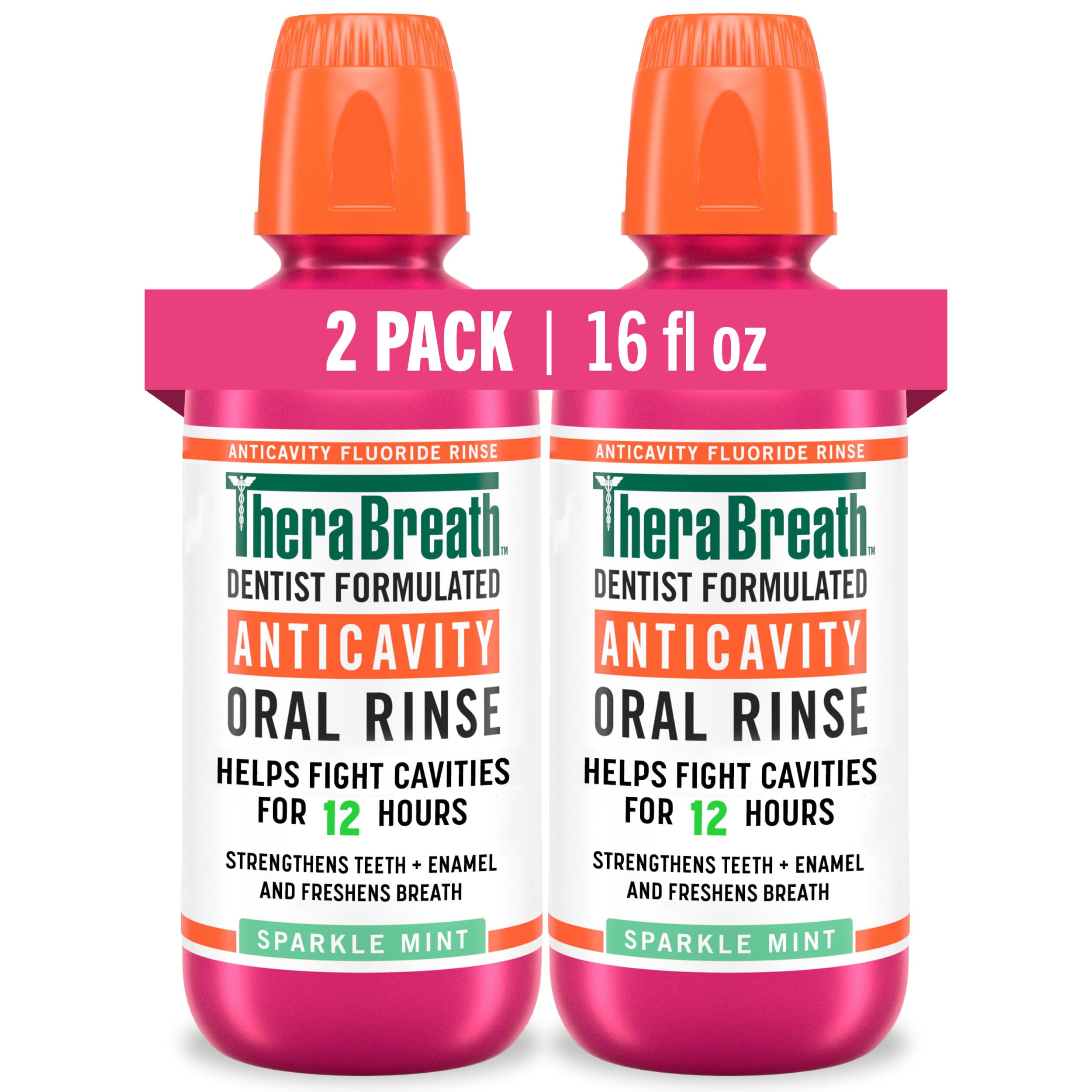 TheraBreath front packaging showing Sparkle Mint label and benefits