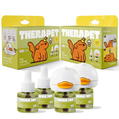 TheraPetMD front packaging showing two diffuser kits and benefits