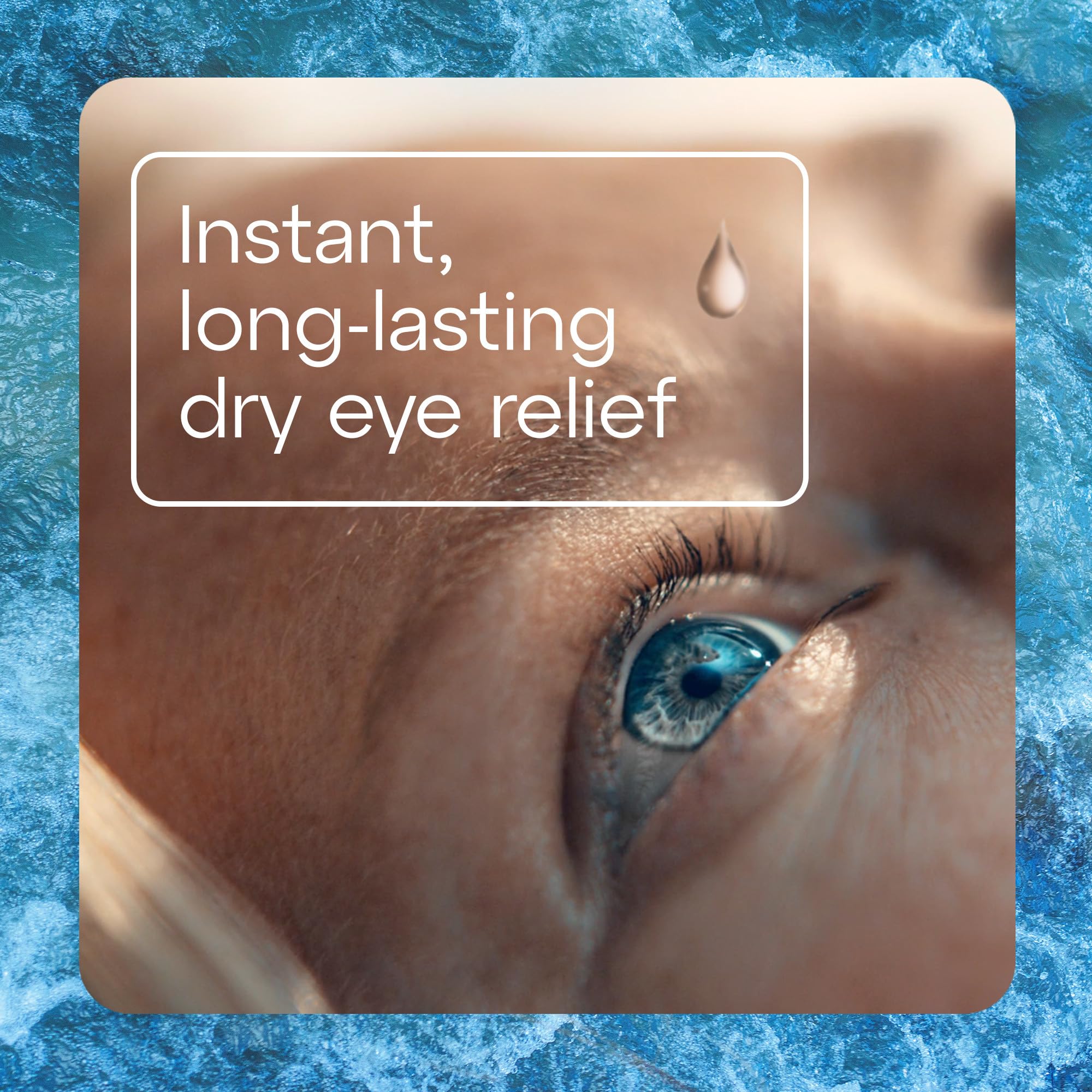 TheraTears drop on fingertip demonstrating easy dosing and hydration