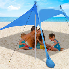 thereugokinexio front view of canopy showing full shaded area and family comfort