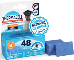 Thermacell front packaging showing Backpacker refill pack and clear protection benefit