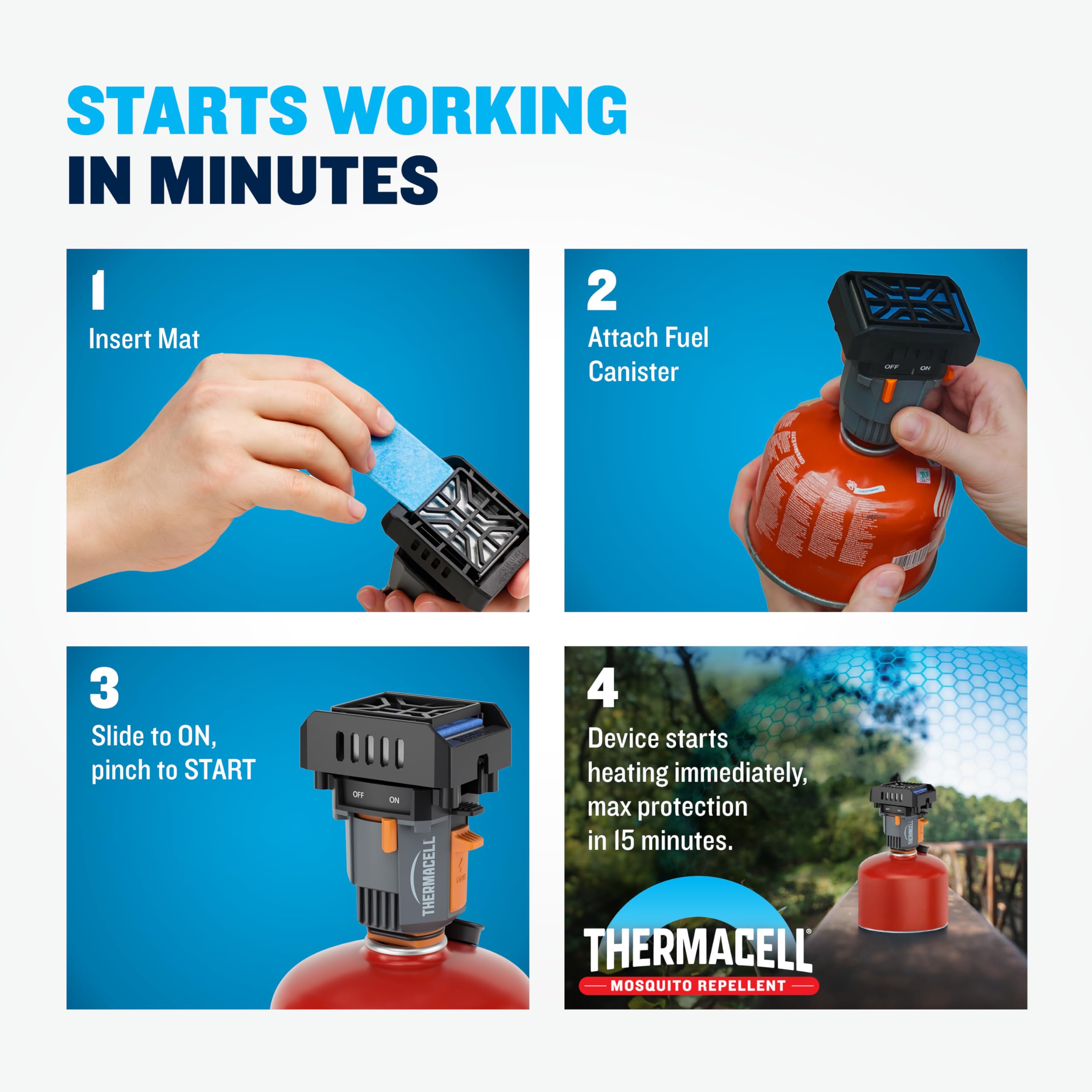 Thermacell Backpacker repeller creating a mosquito-free zone at campsite