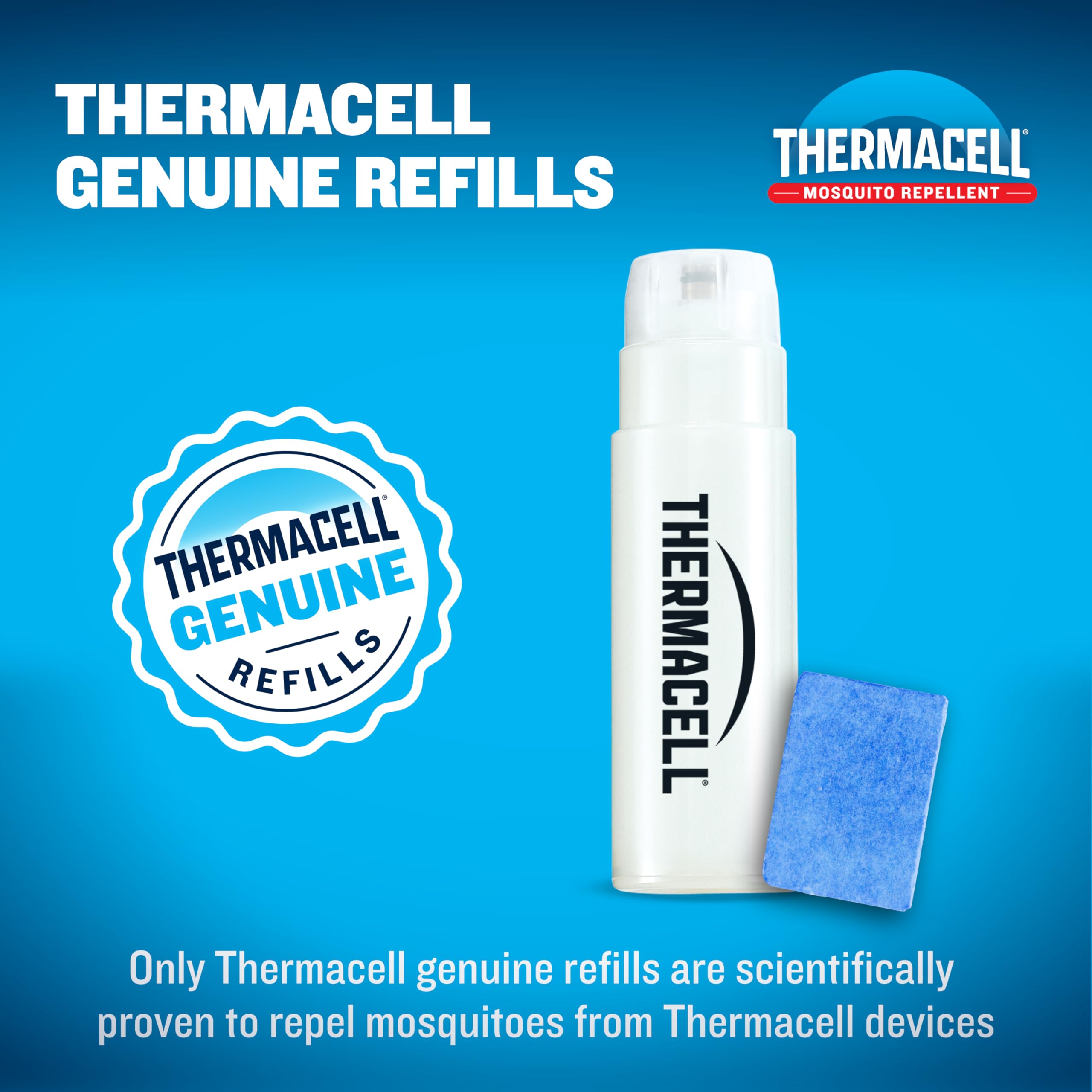 Thermacell butane fuel cartridge detail highlighting safe power source