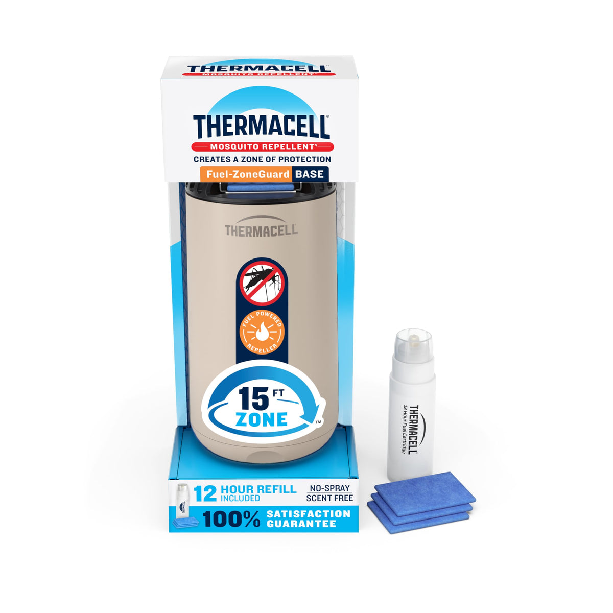 Thermacell Fuel-ZoneGuard front view showing linen finish and discreet design benefit