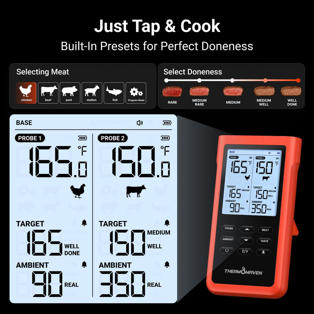 ThermoMaven range demo across yard showcasing 3000ft wireless reach for freedom to move