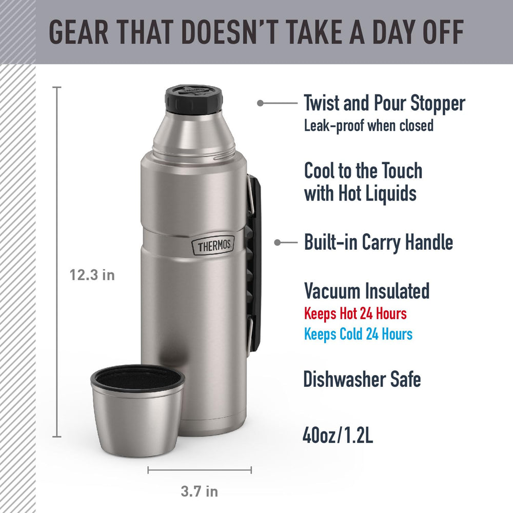THERMOS close-up of lid serving cup showing convenient dual-purpose cap