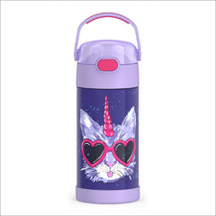 THERMOS FunTainer front view showing Cool Caticorns design and durable build
