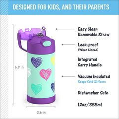 THERMOS FUNTAINER push-button lid detail enabling one-handed opening for children