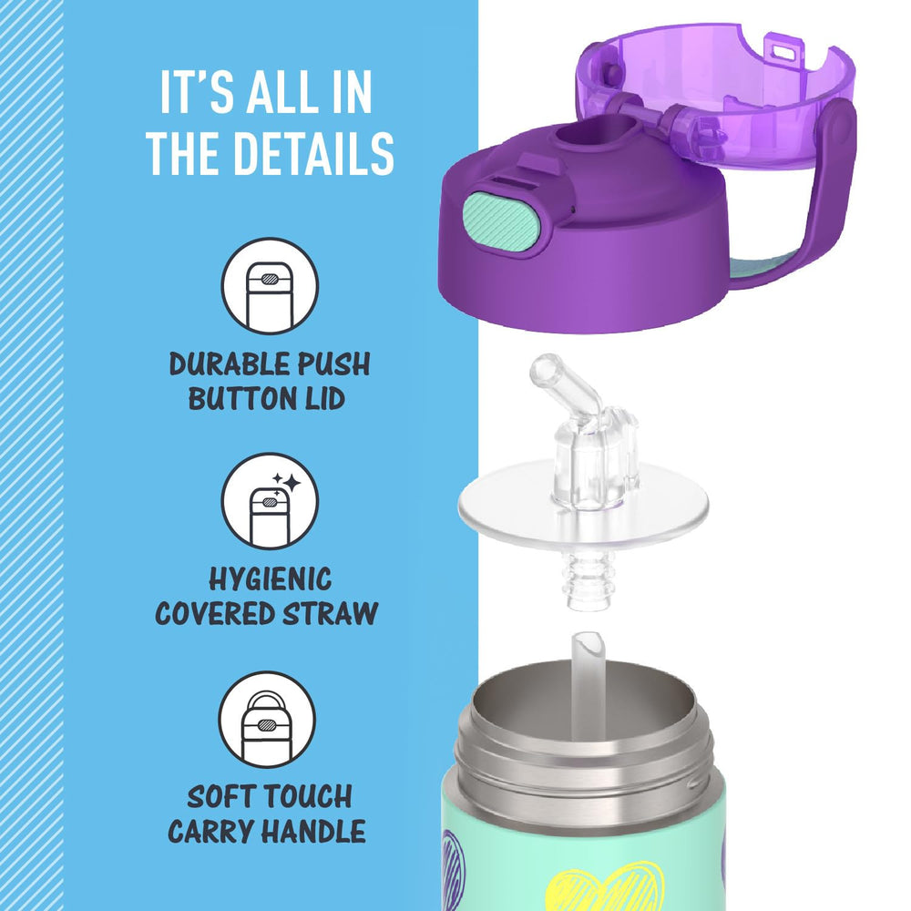 THERMOS FUNTAINER soft-touch carry handle close-up for secure kid grip