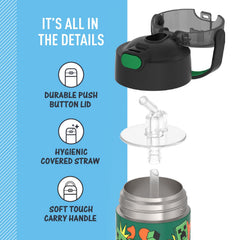 THERMOS cutaway view illustrating vacuum insulation to keep drinks cold