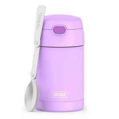 THERMOS FUNTAINER neon purple front view showing compact insulated jar and bright color benefit