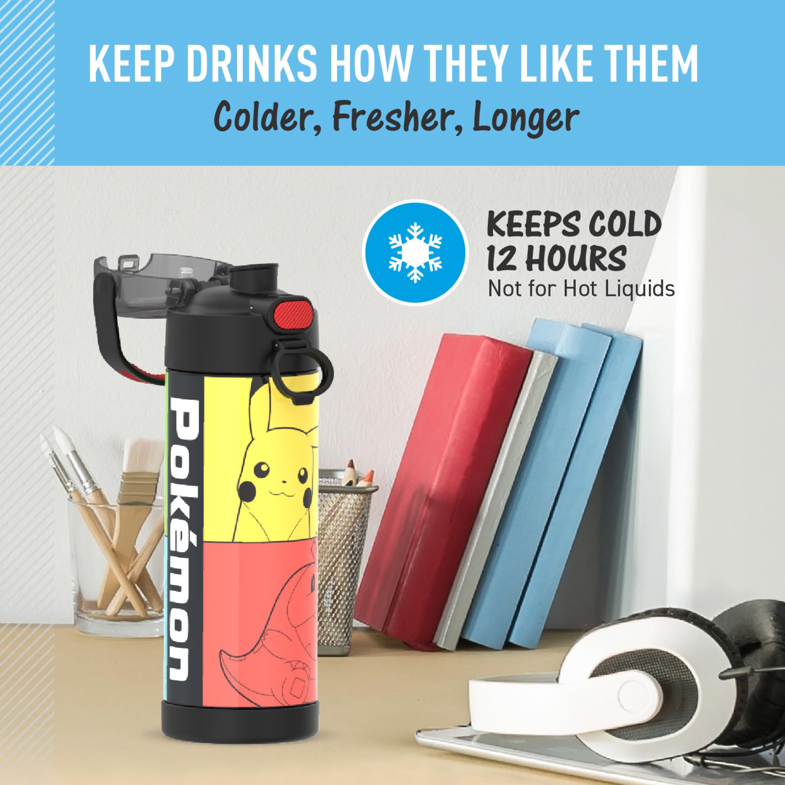 THERMOS FUNtainer in backpack pocket showing size fit and portability benefit