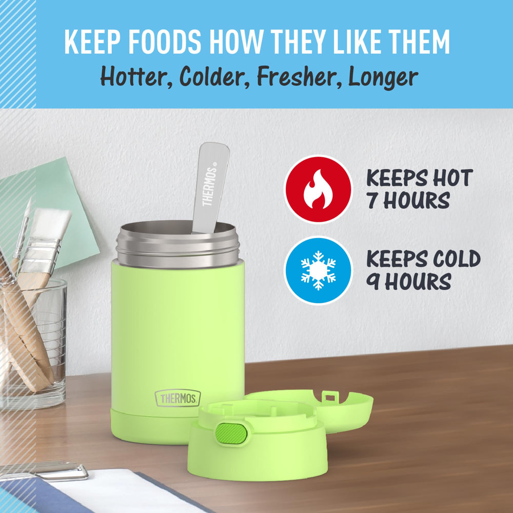 THERMOS FUNTAINER stainless-steel interior close-up showing durable, easy-clean surface