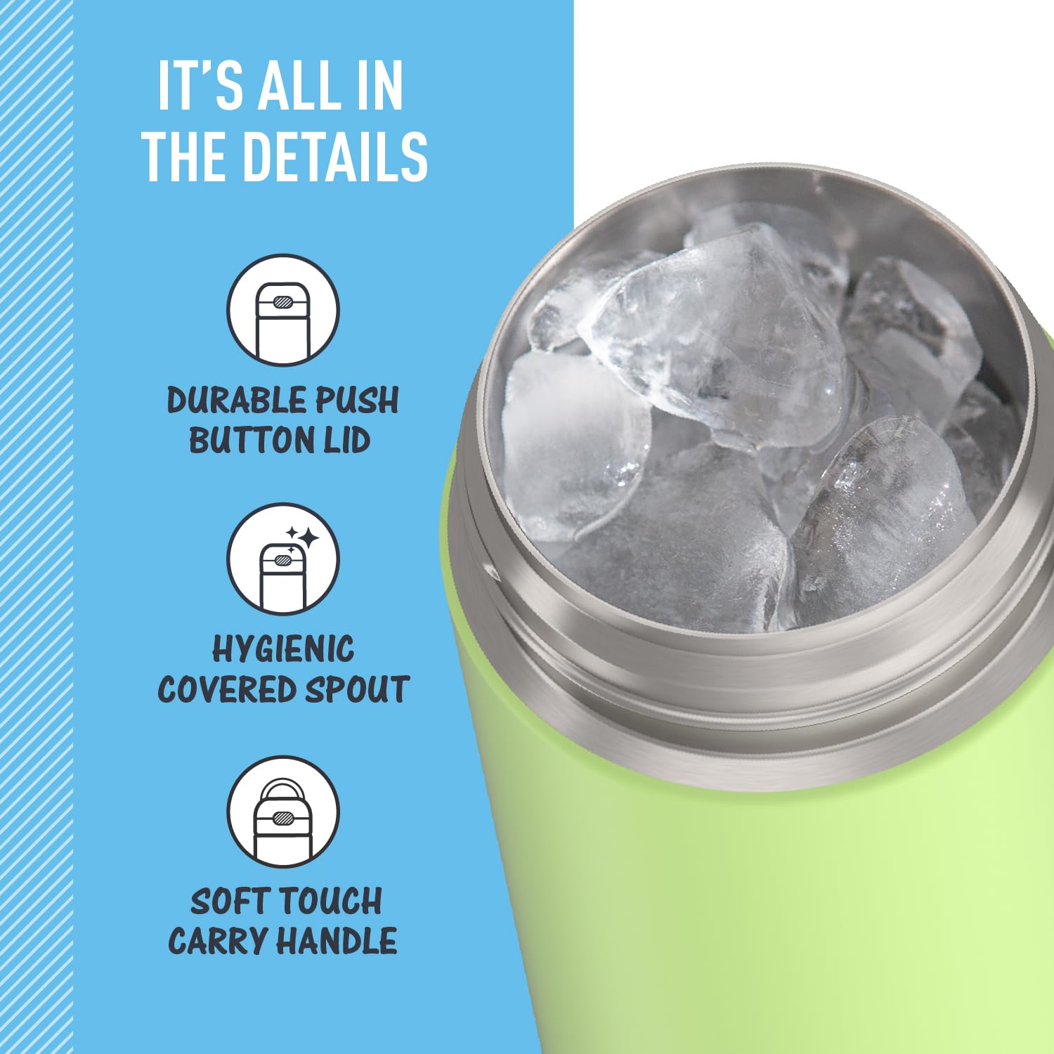 THERMOS FUNTAINER sweat-proof exterior preventing condensation benefit