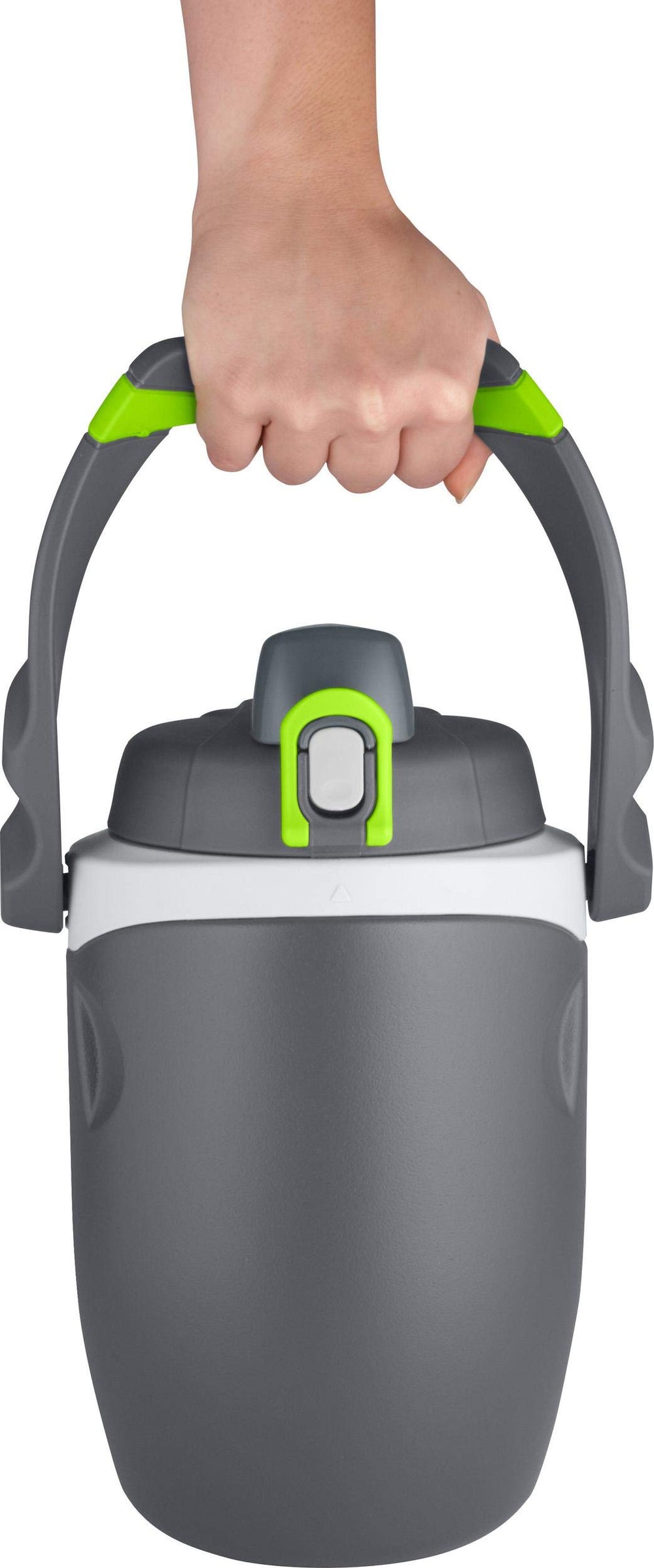 THERMOS bottle in use on a hiking trail offering easy access during activity