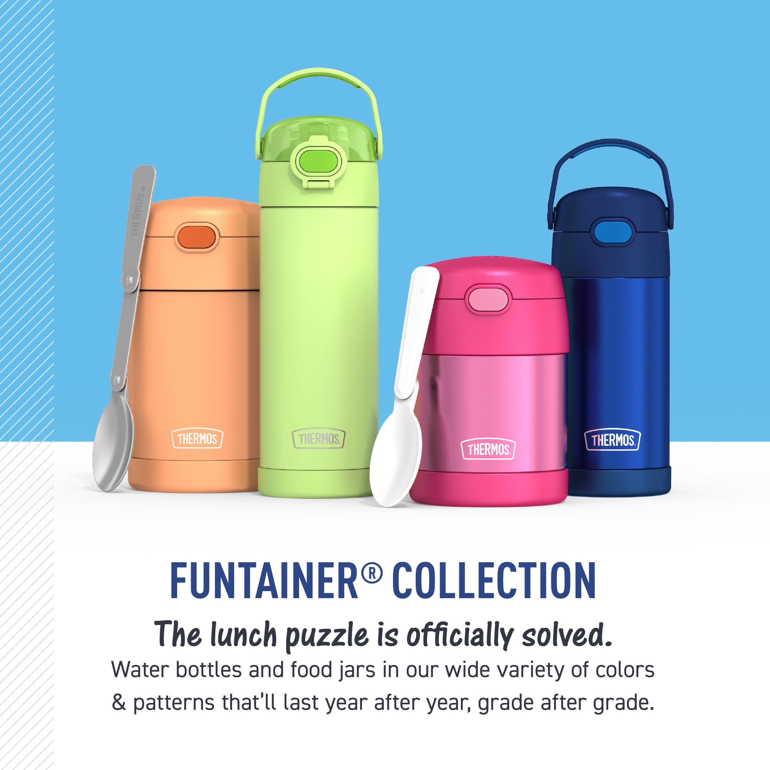 THERMOS lid push-button and gasket close-up highlighting leak-proof seal