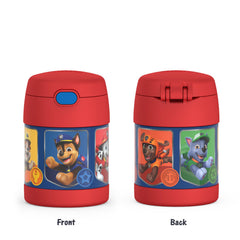 THERMOS Paw Patrol jar tucked inside lunchbox demonstrating compact fit and portability