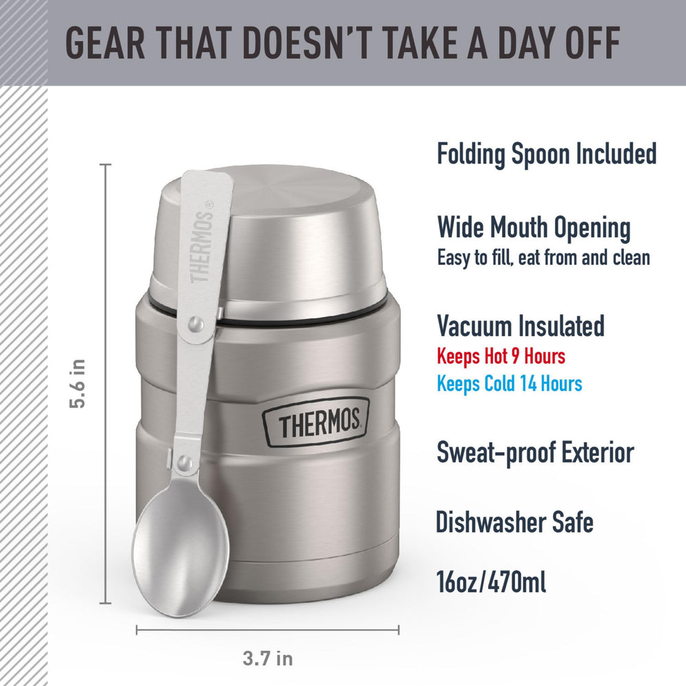 THERMOS wide mouth top view demonstrating easy filling and eating accessibility