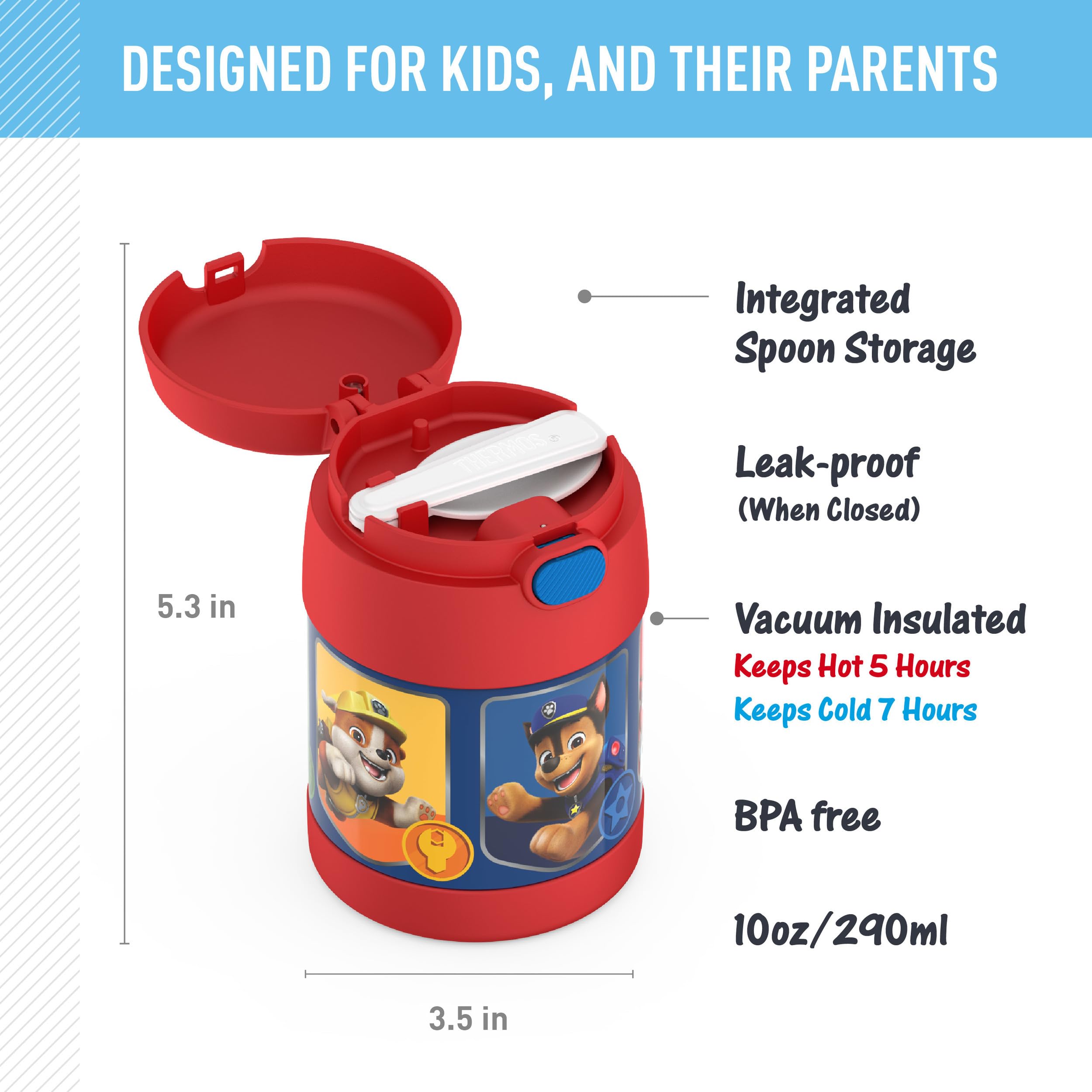 THERMOS wide-mouth stainless steel interior close-up for easy scooping and cleaning