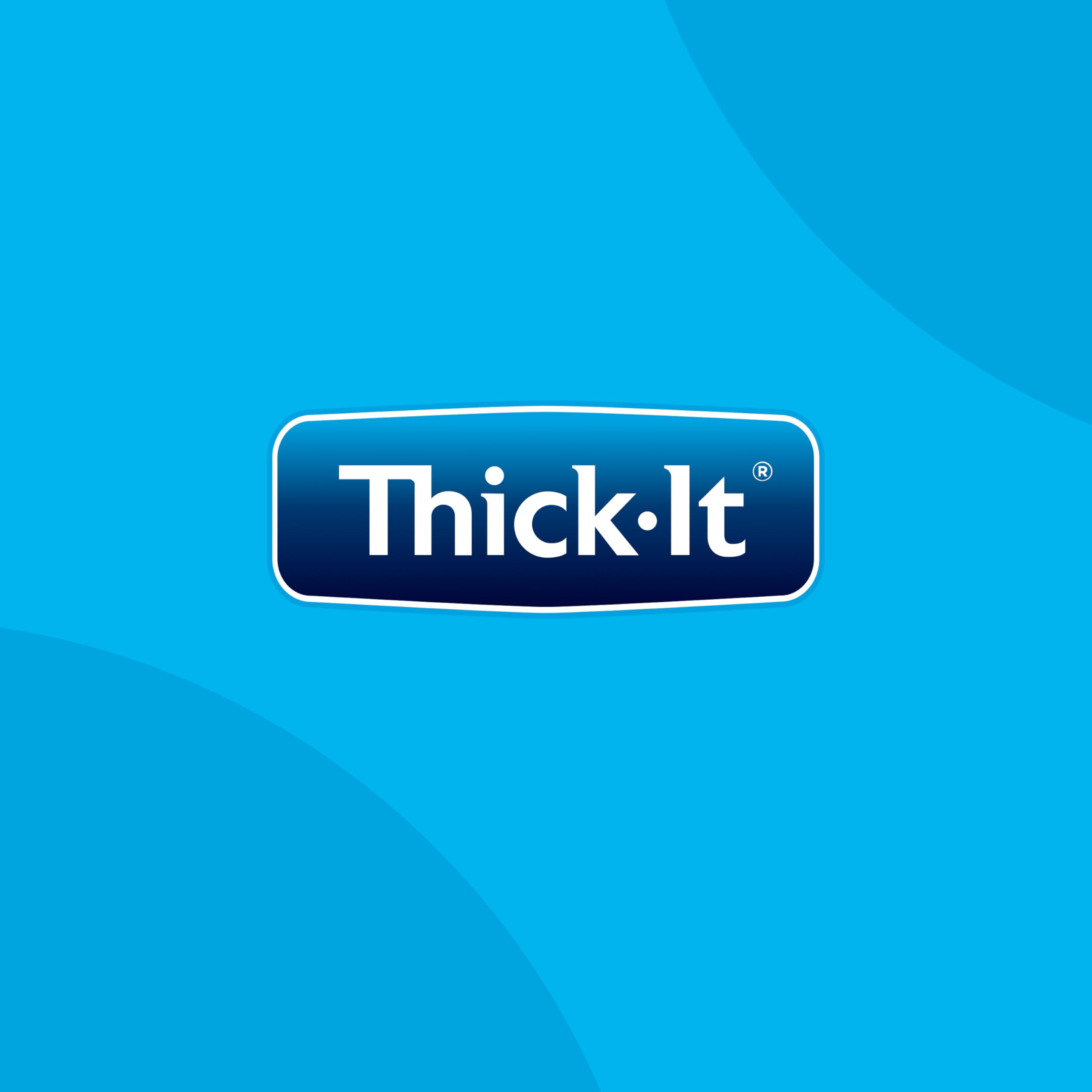 Hand holding Thick-It canister showing 36 oz size and serving scale