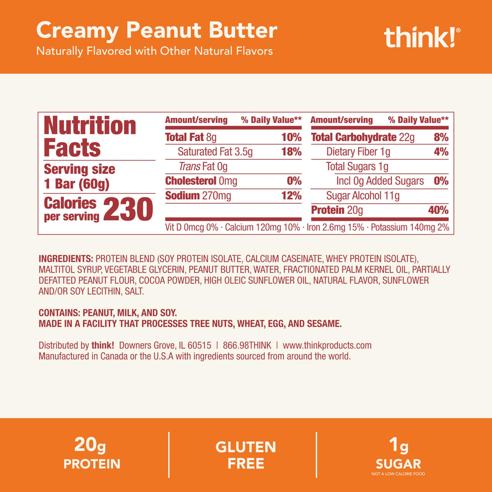 thinkThin close-up of chewy texture highlighting rich peanut butter