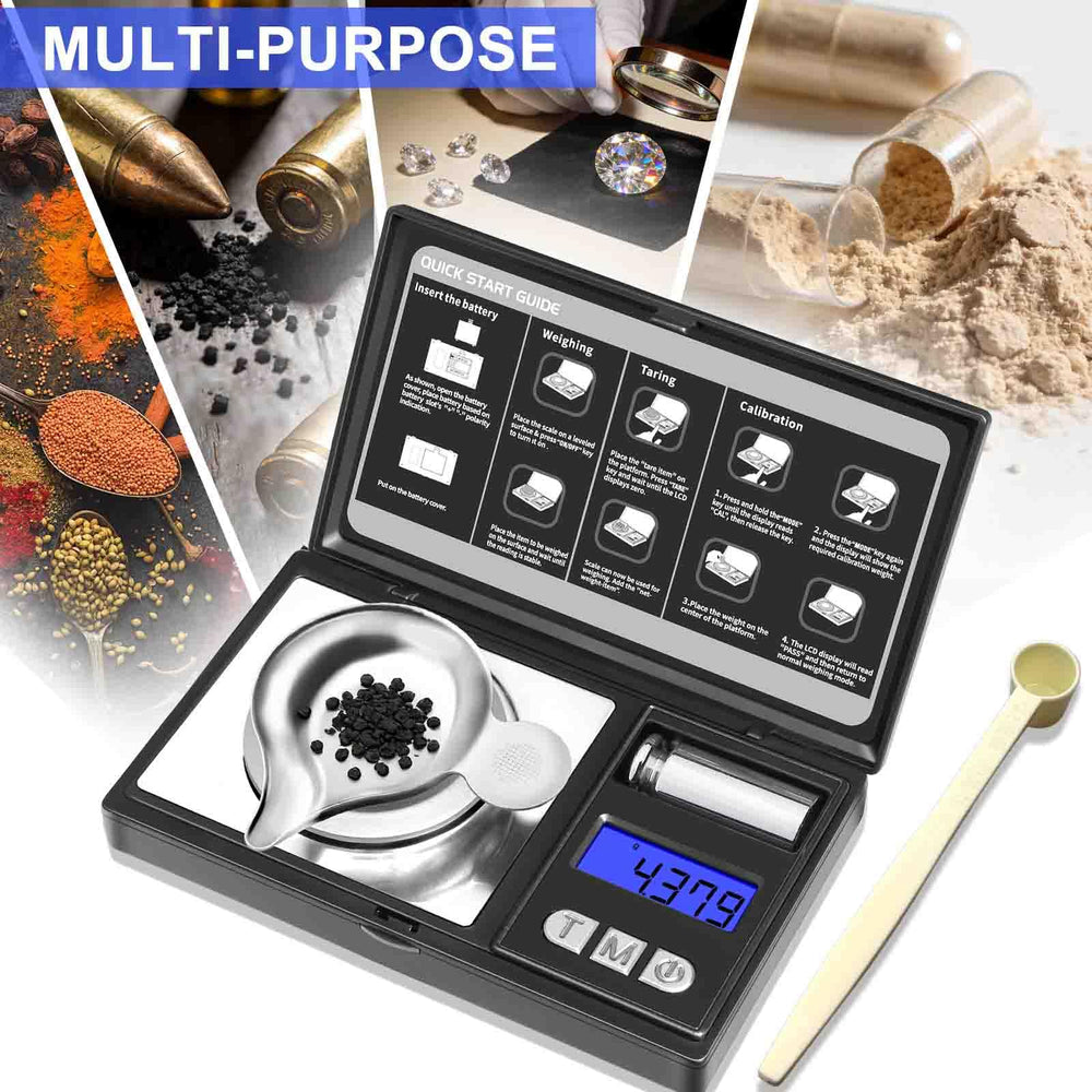 THINKSCALE 50g calibration weight and included accessories for on‑site recalibration
