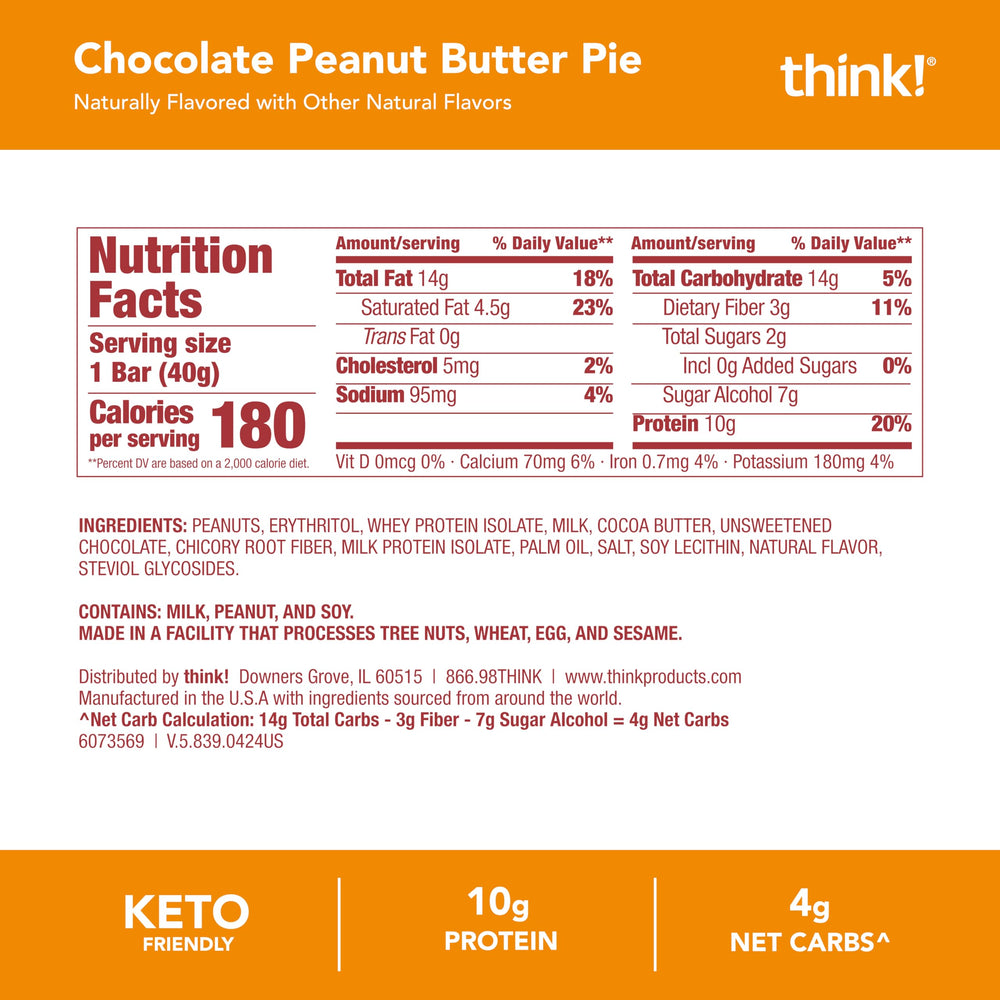 thinkThin close-up of chocolate coating and peanut pieces highlighting texture