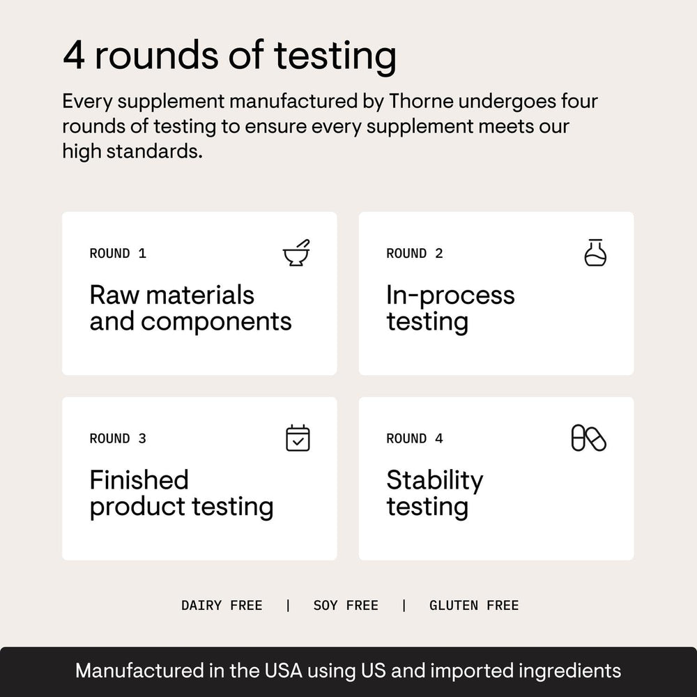 THORNE lab vial and equipment representing third-party testing assurance benefit