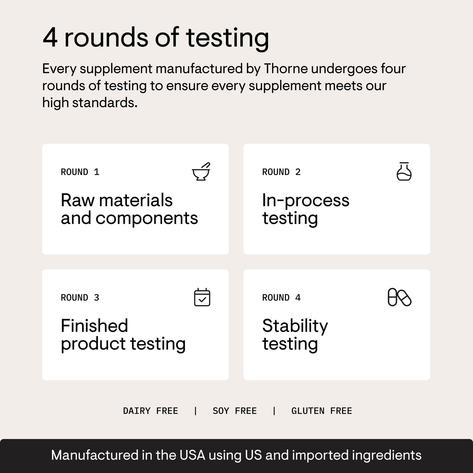 THORNE NSF Certified for Sport seal on label reassuring tested quality