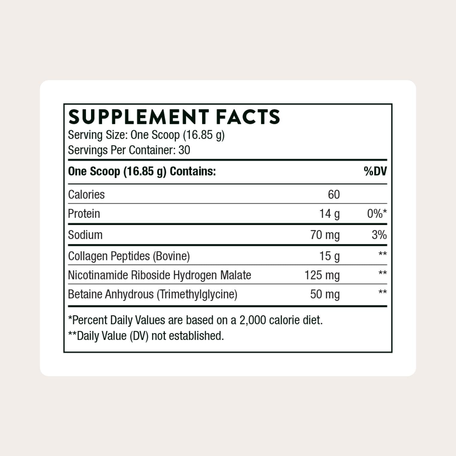 THORNE scoop with collagen powder closeup illustrating fine texture benefit