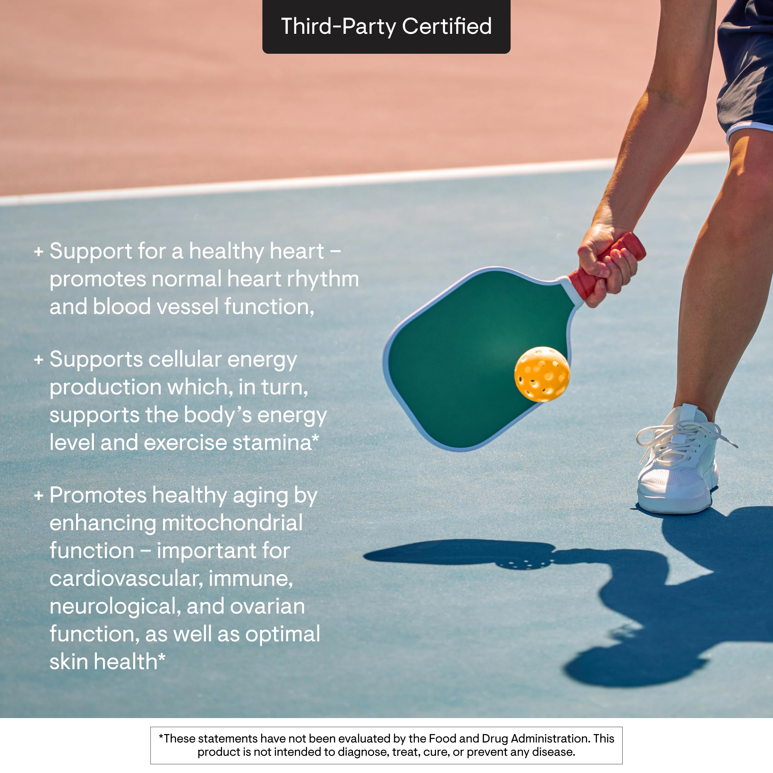 THORNE supplement facts label clear view displaying dosage and testing info