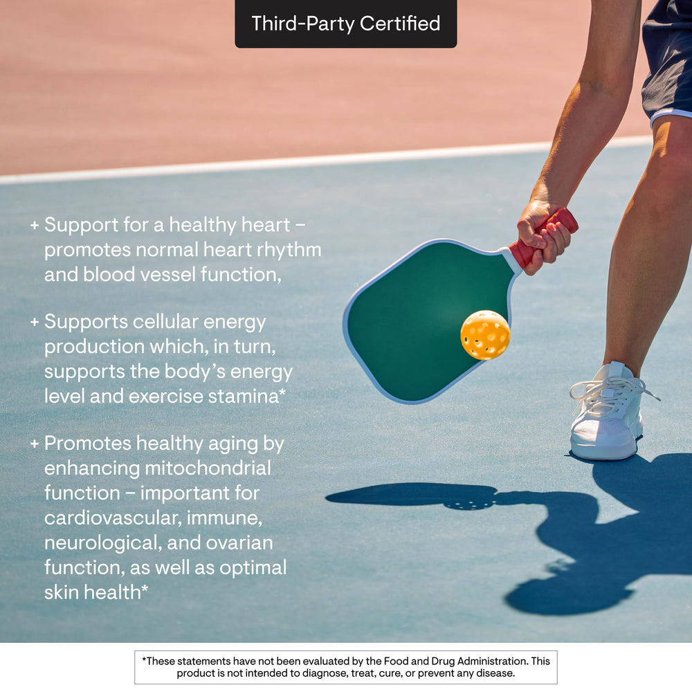 THORNE supplement facts label clear view displaying dosage and testing info