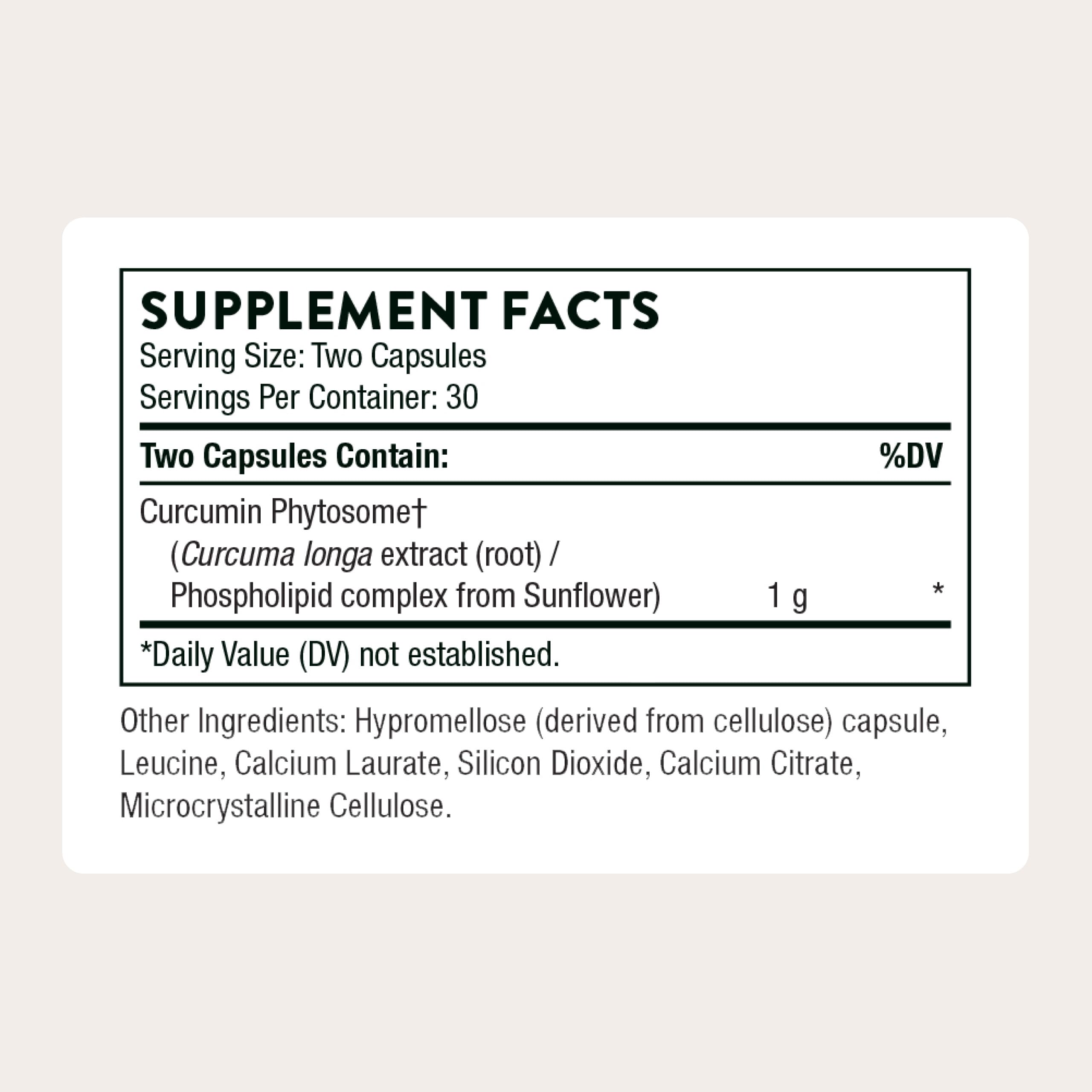THORNE single curcumin capsule close-up highlighting smooth texture and potency