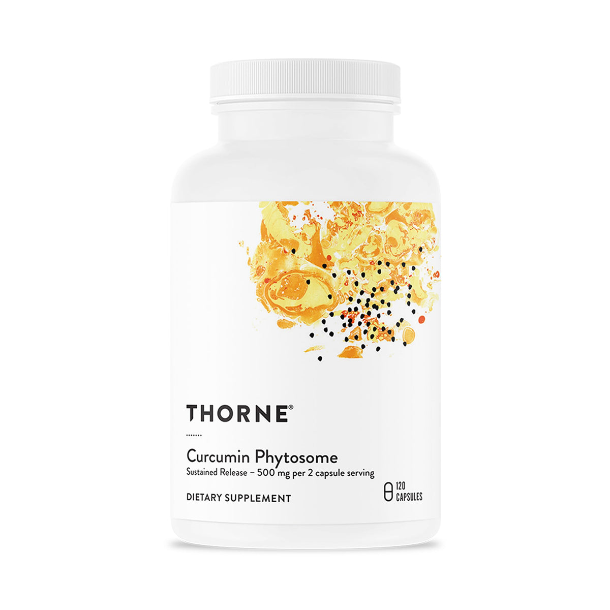 THORNE front bottle shot showing product and clear labeling for informed choice