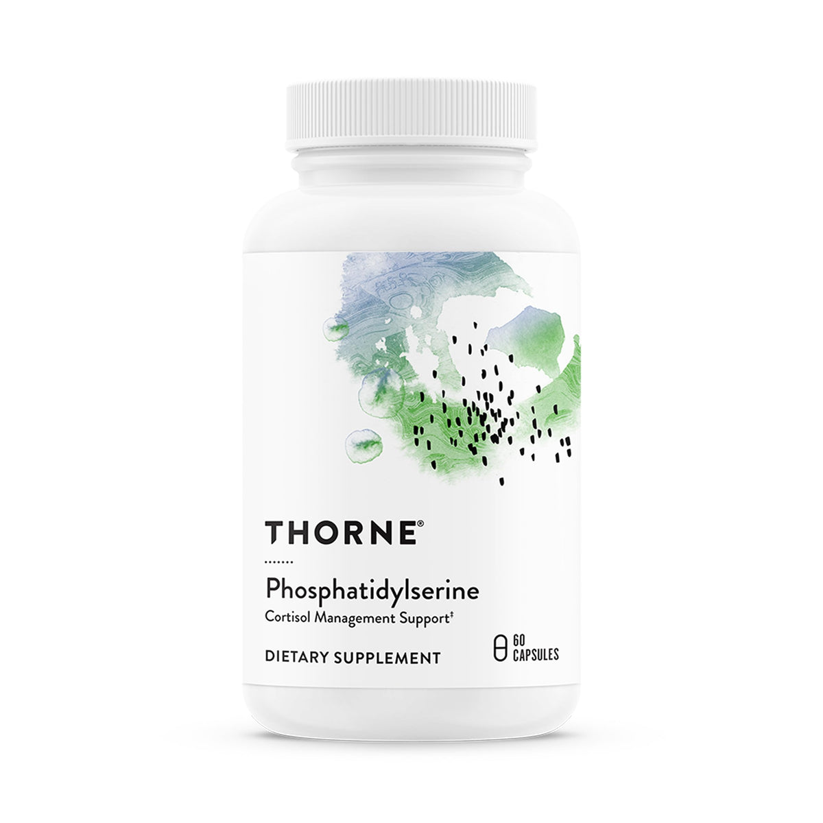 THORNE front label showing product name and capsule count, clear trust indicator
