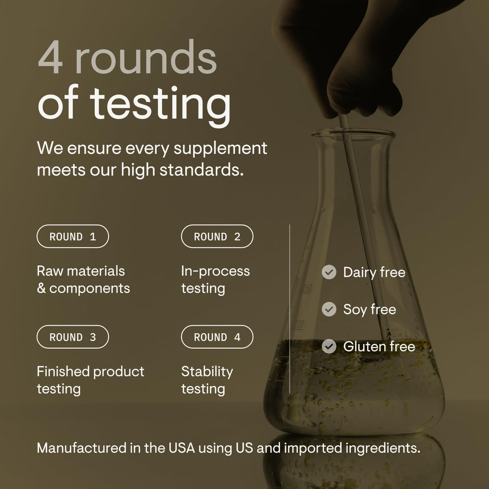 THORNE stick packs beside a water bottle demonstrating serving scale