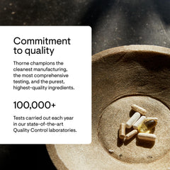 THORNE loose capsules spilling to illustrate serving size and capsule appearance